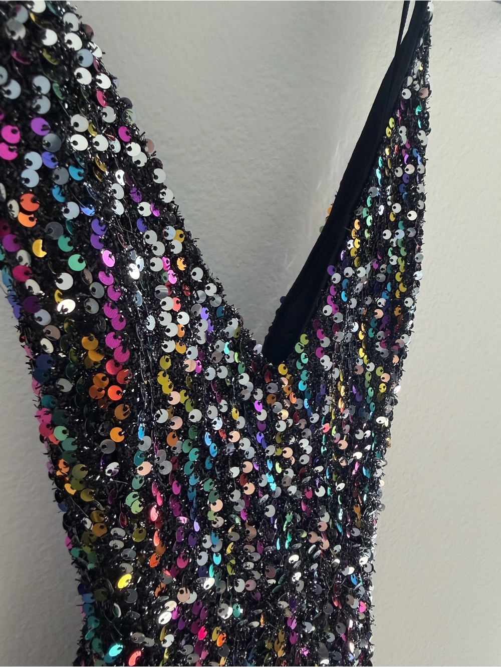 Sequin V-Neck Romper - Multicolor